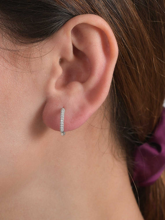 Diamond Look Trendy Hoop Earrings For Women-1