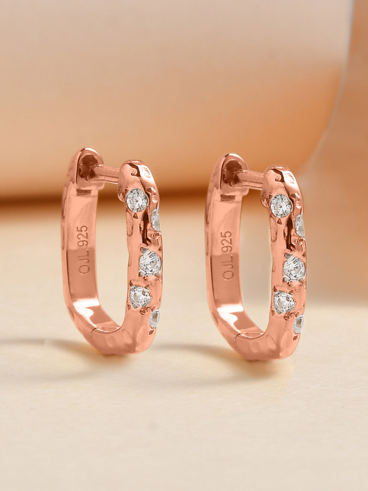 Rose Gold Huggie Earrings For Women-1