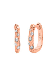 Rose Gold Plated Silver Huggie Earrings For Women