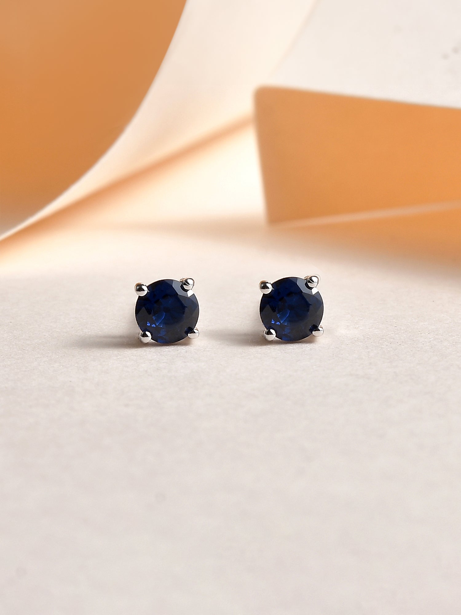 Blue Sapphire Daily Wear 4mm Solitaire Stud Earrings