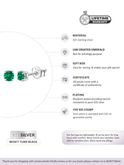 Half Carat Green Emerald Studs For Women