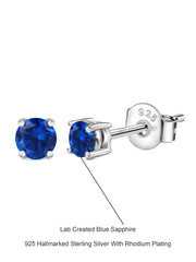 Blue Sapphire Half Carat Studs For Women-5