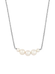 Natural Pearl String Pendant Silver Chain | Solitaire Pendant