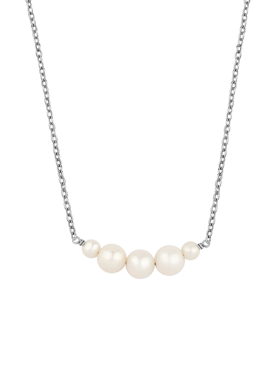 Natural Pearl String Pendant Silver Chain | Solitaire Pendant