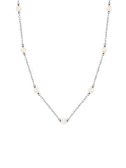 Multi Pearl Station Necklace For Women-2