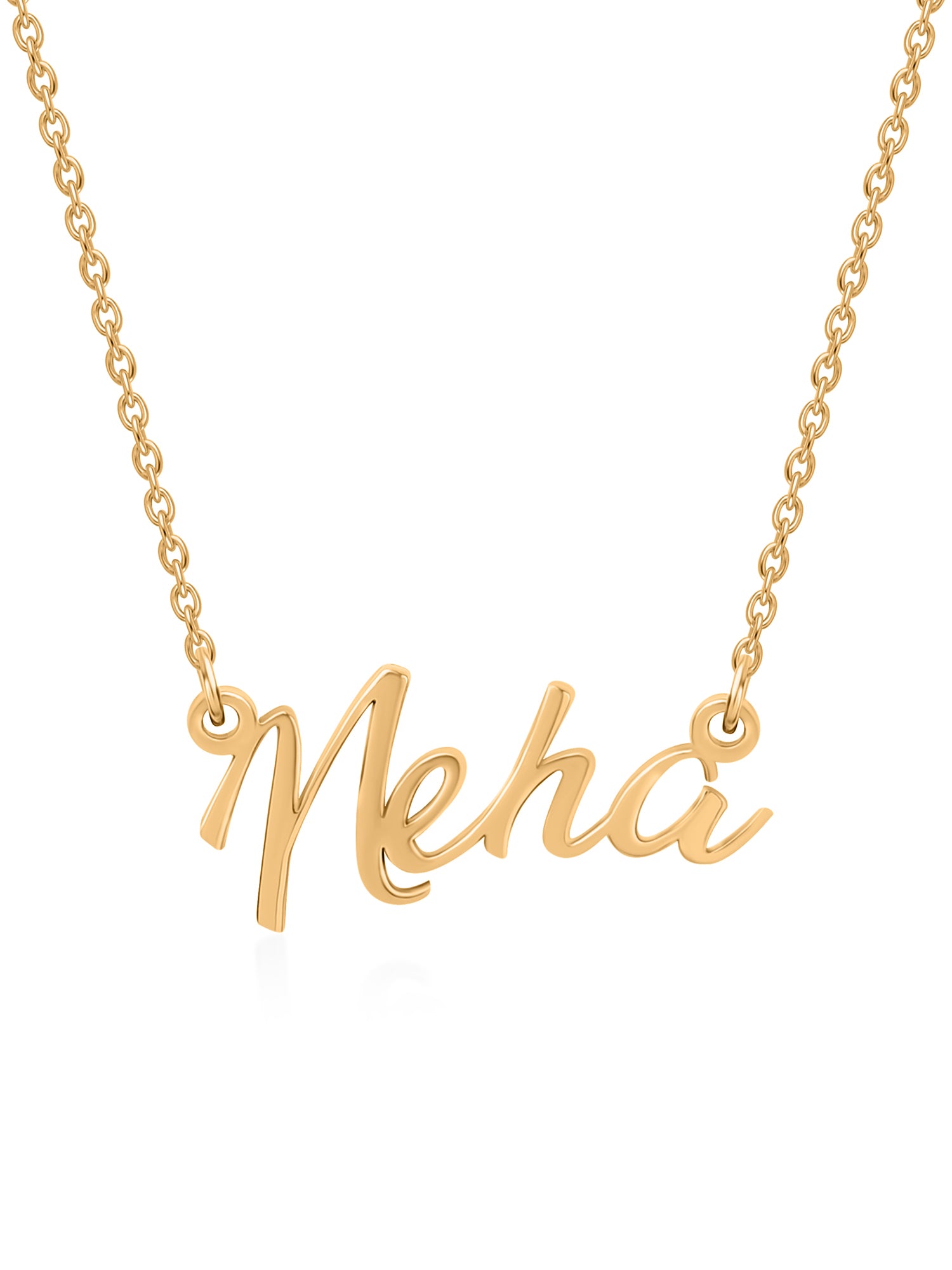 Yellow Gold Personalised Silver Necklace For Women & Girls