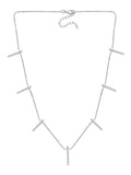 Station Choker Necklace For Women In Silver