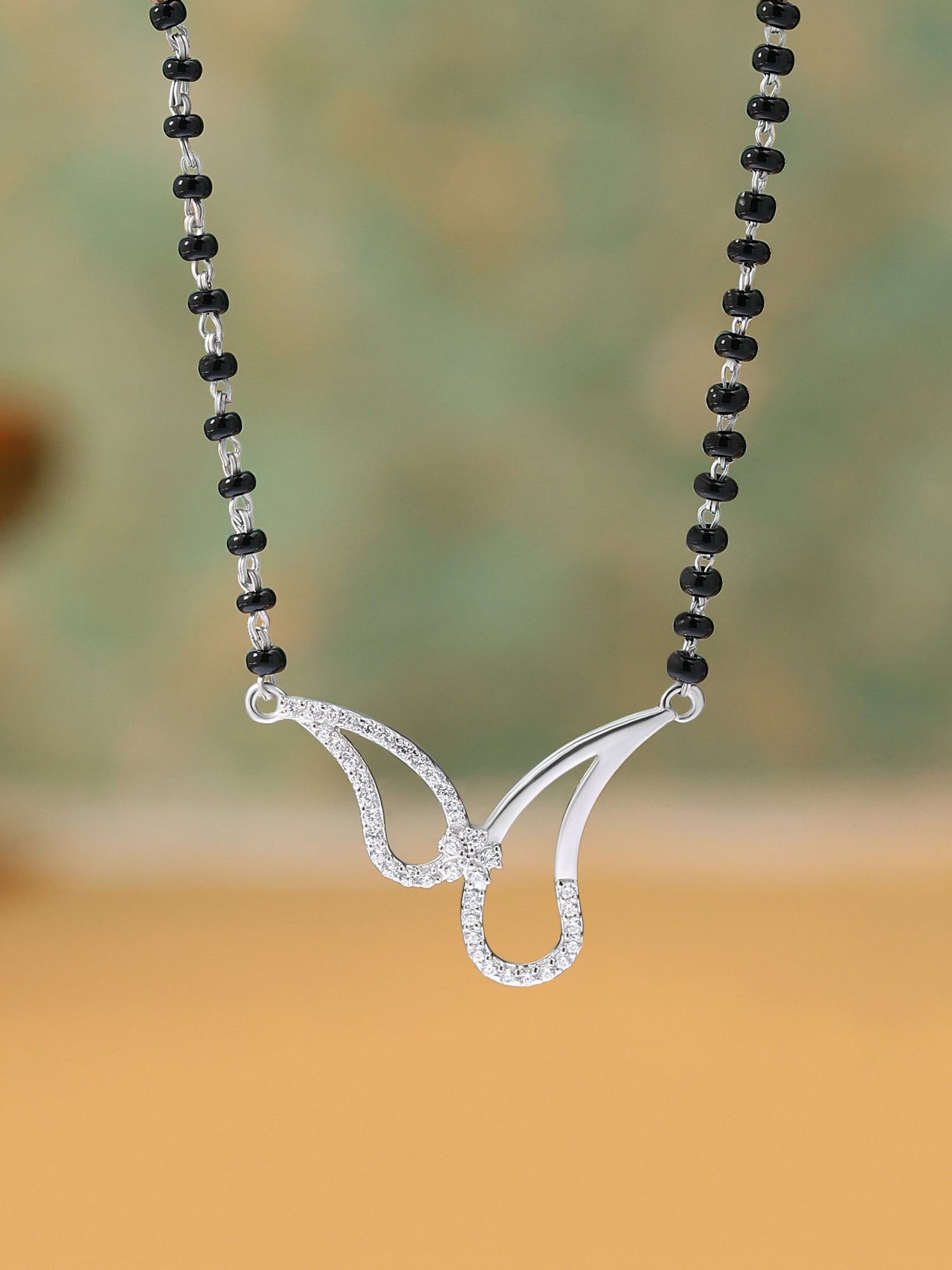 Ornate Silver Mangalsutra For Women