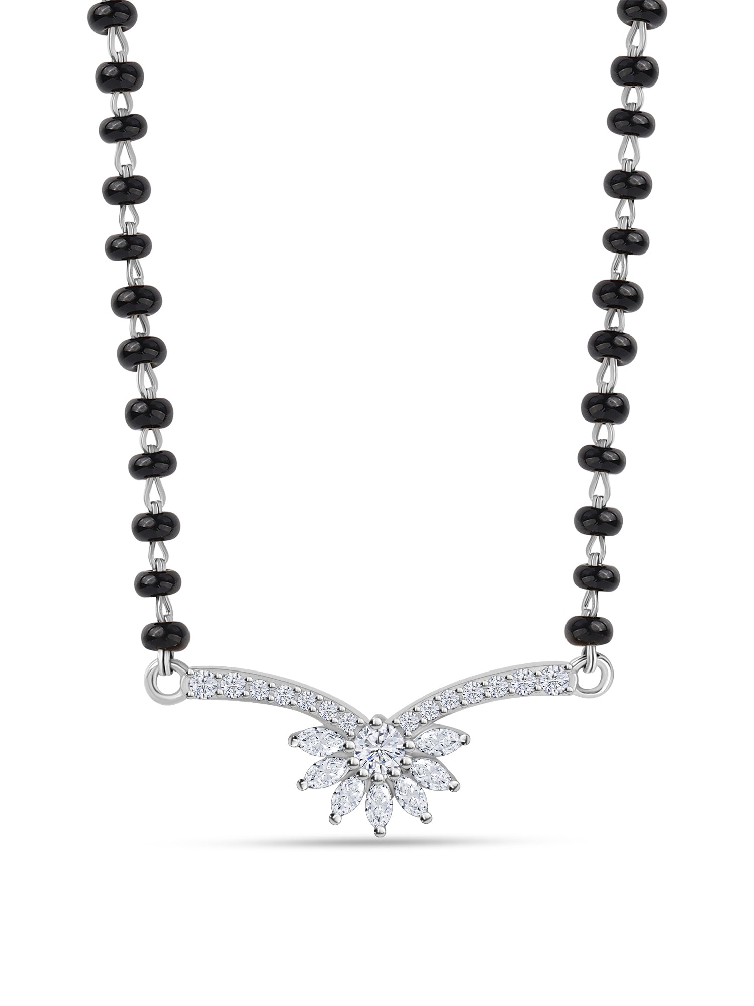 Flower Diamond Look Mangalsutra For Women-1