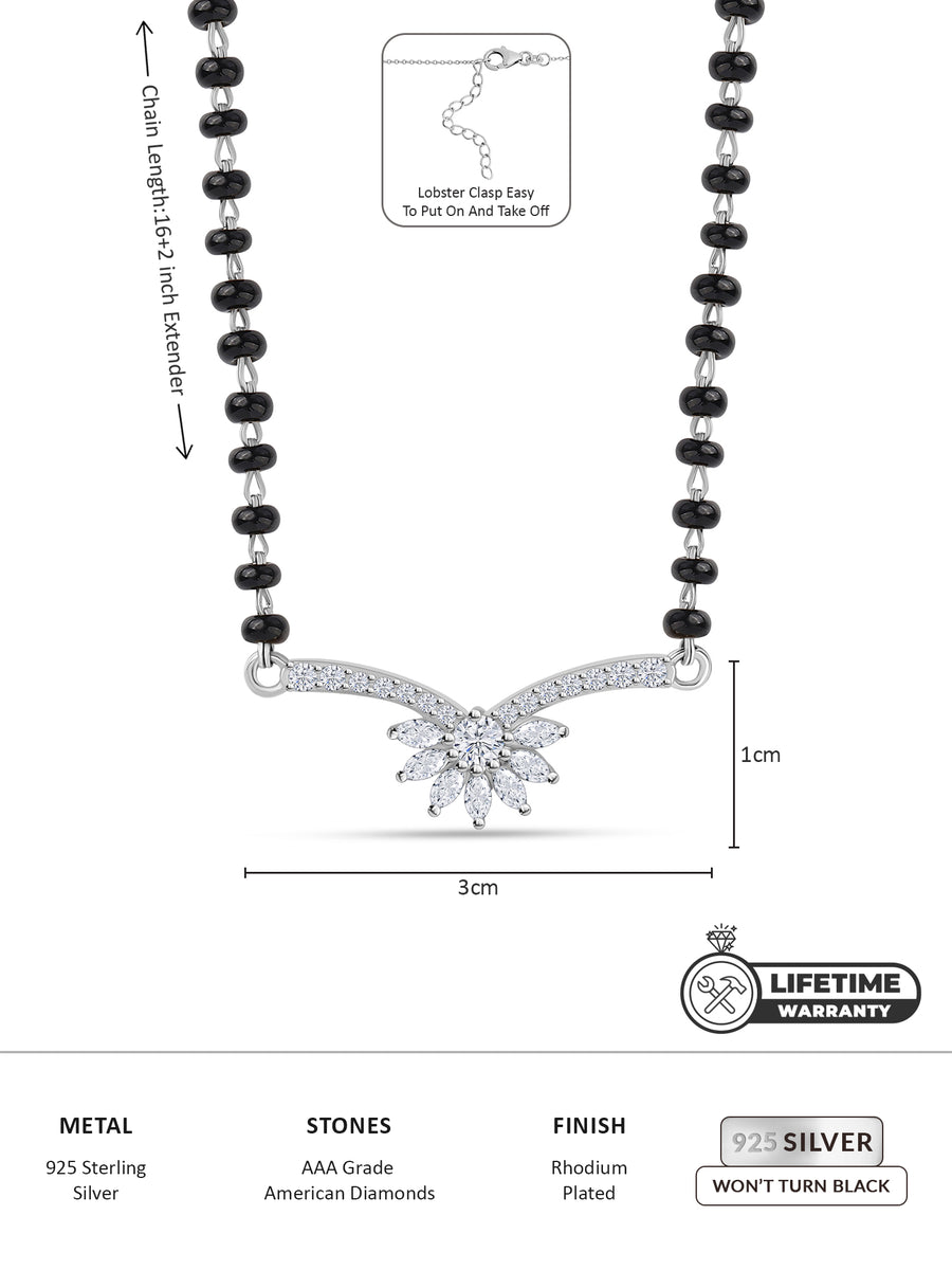 Flower Diamond Look Mangalsutra For Women-4