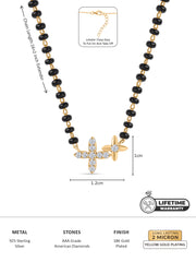 Floral Diamond Look Gold Plated Mangalsutra-5