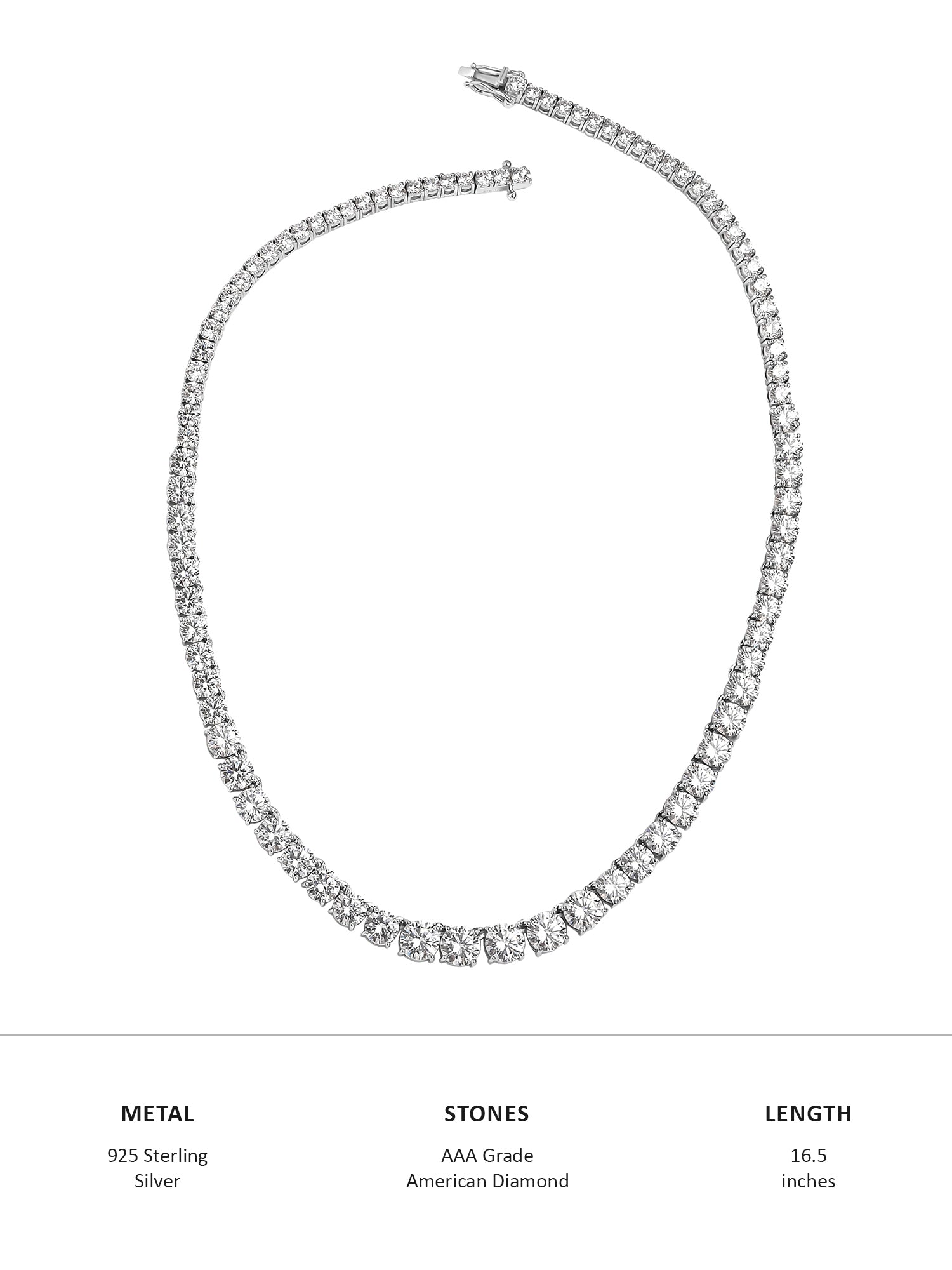 AAA Grade American Diamond Tennis Necklace For Women-5
