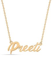 Yellow Gold Personalised Silver Necklace For Women & Girls