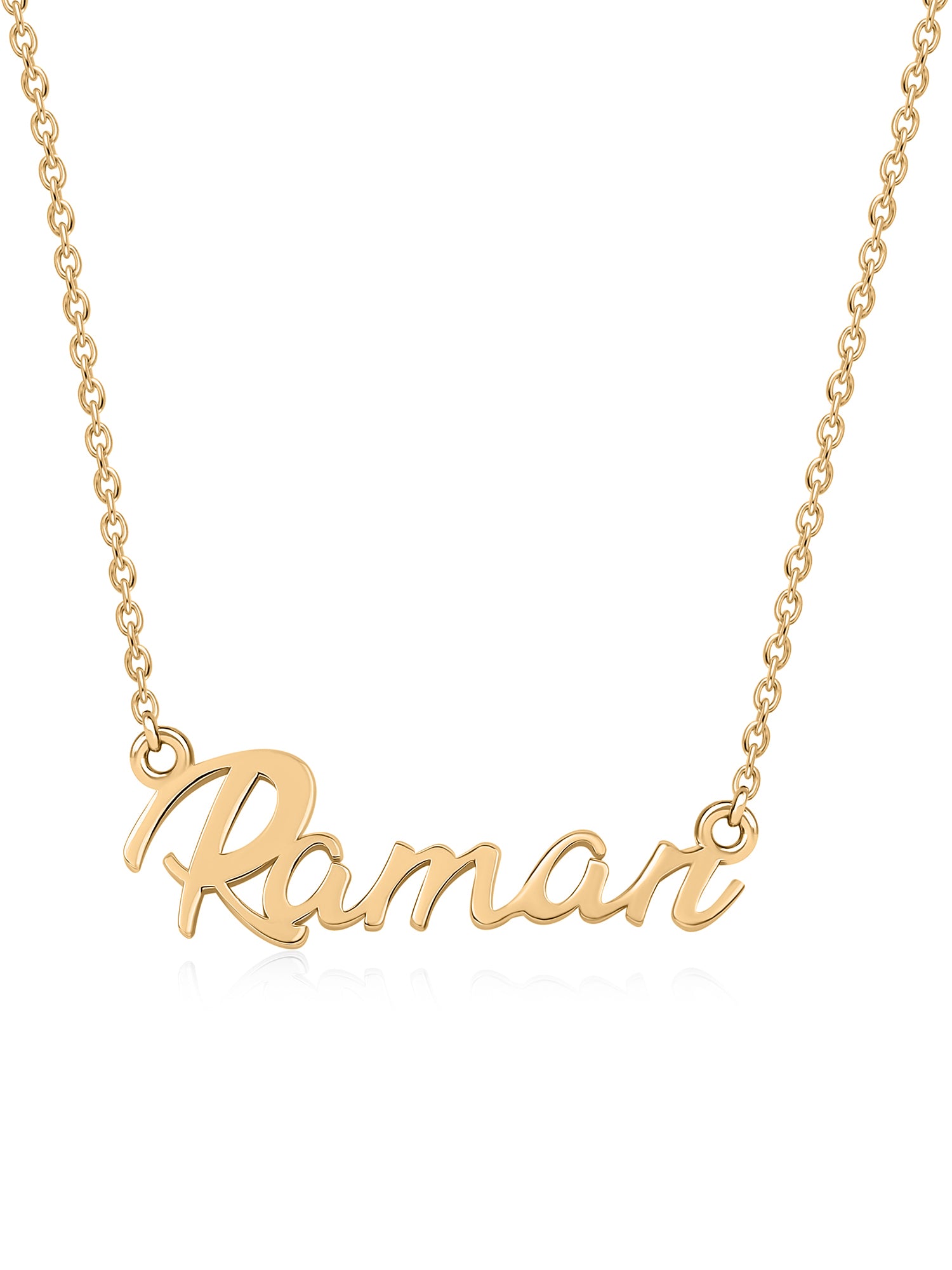 Yellow Gold Personalised Silver Necklace For Women & Girls