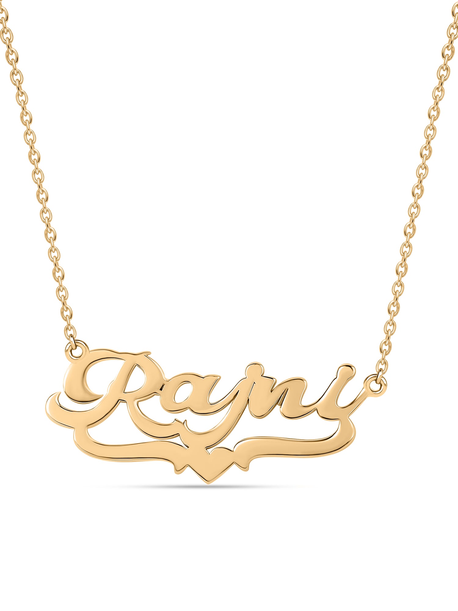 Yellow Gold Personalised Silver Necklace For Women & Girls