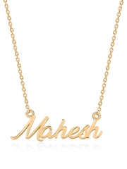 Yellow Gold Name Pendant With Chain  for men