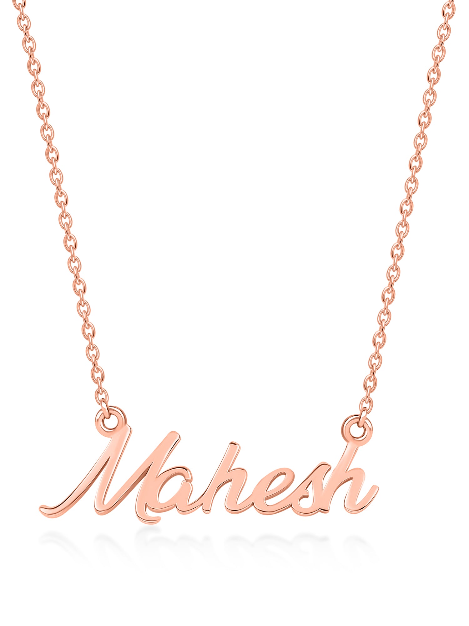 Rose Gold Personalised Silver Necklace For Women & Girls