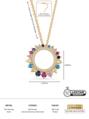 Multi Color Circle Gold Pendant For Women-3