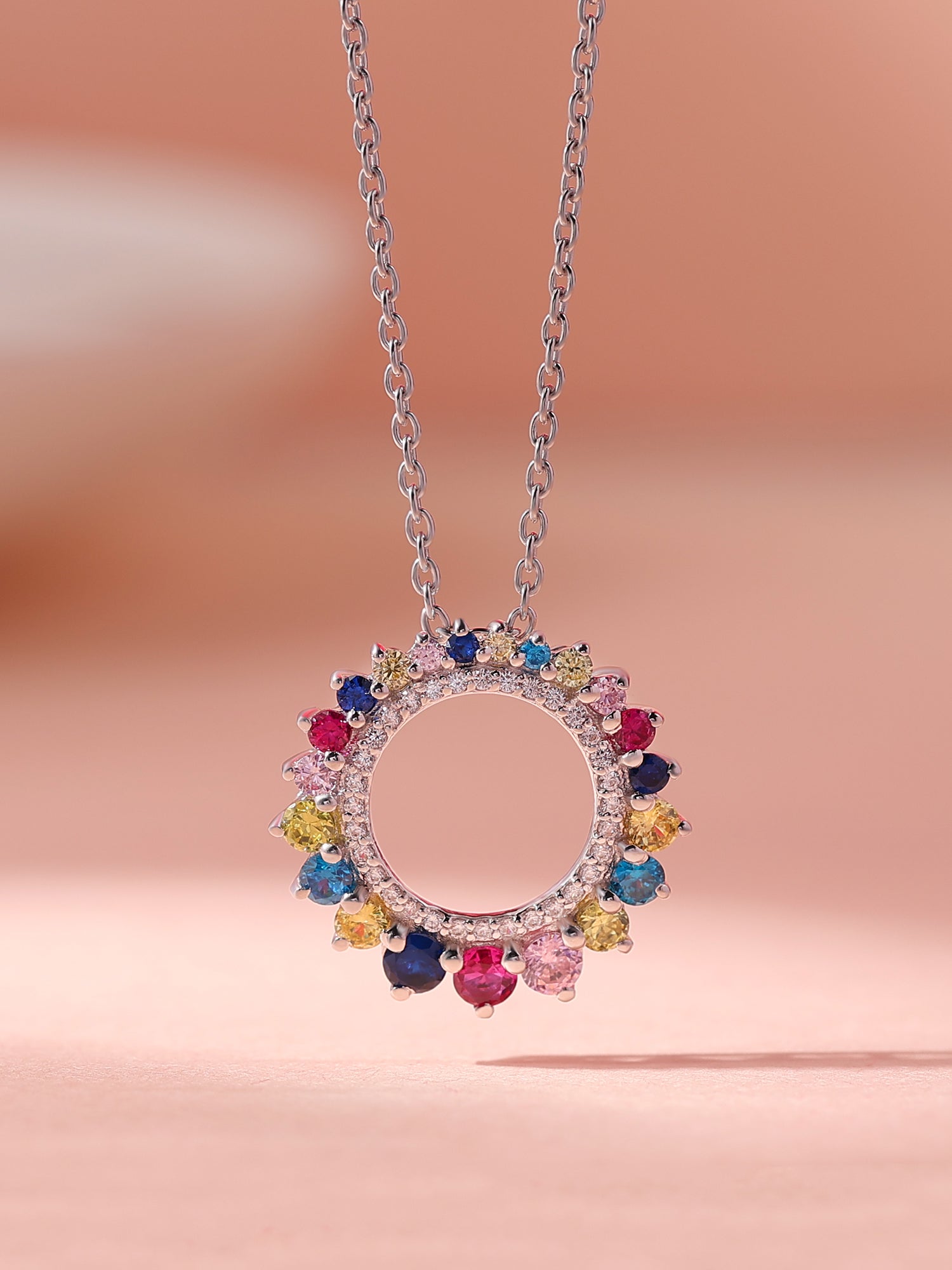 Multi Color Circle Pendant For Women-1