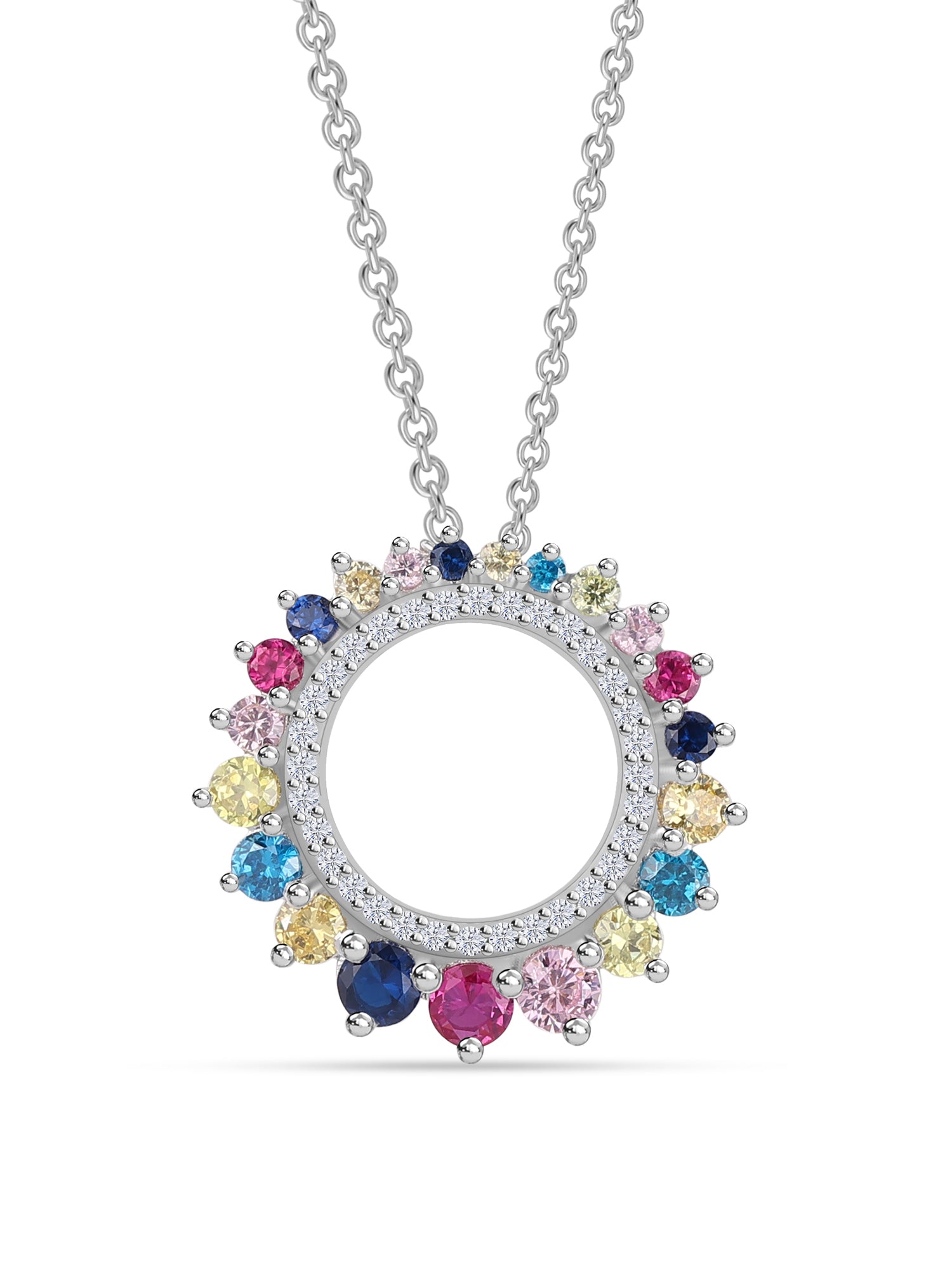 Multi Color Circle Pendant For Women