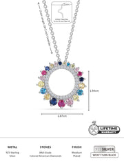 Multi Color Circle Pendant For Women-3