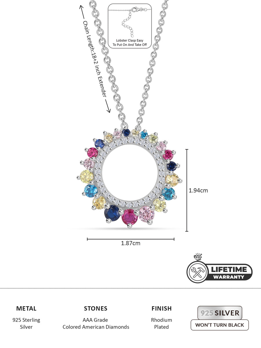 Multi Color Circle Pendant For Women-3