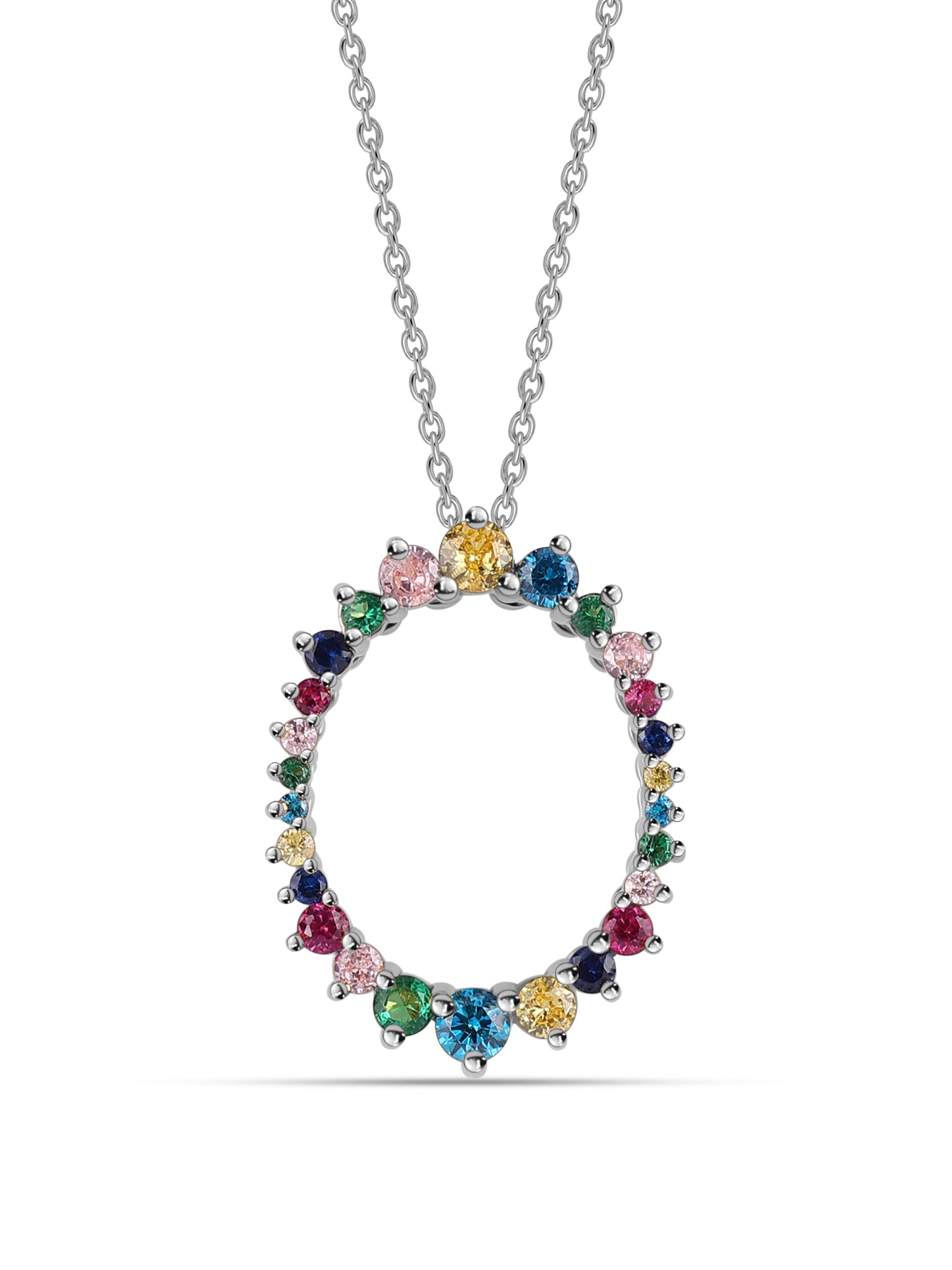 Multi Color Oval Pendant For Women