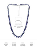 100 Ct. Blue Tanzanite CZ Pear shape Necklace in 925 Sterling Silver-4