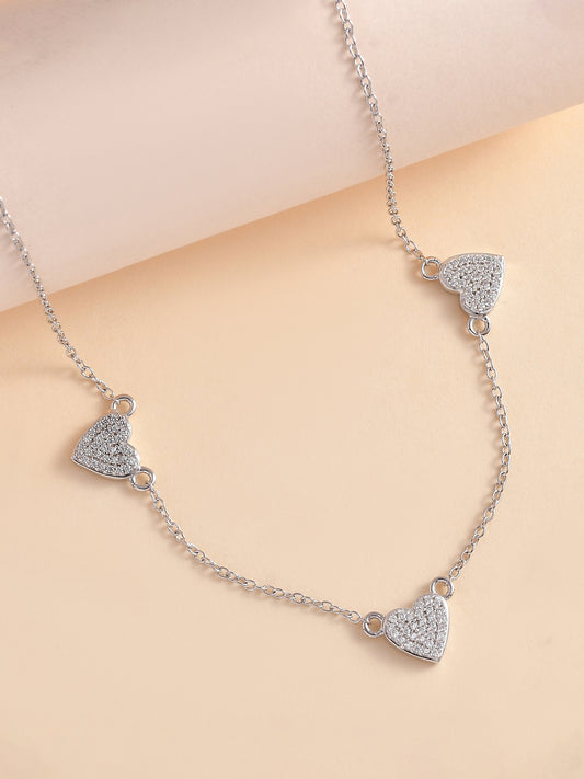 Heart Station Necklace For Women