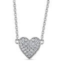 Diamond Look Heart Necklace In 925 Silver-1