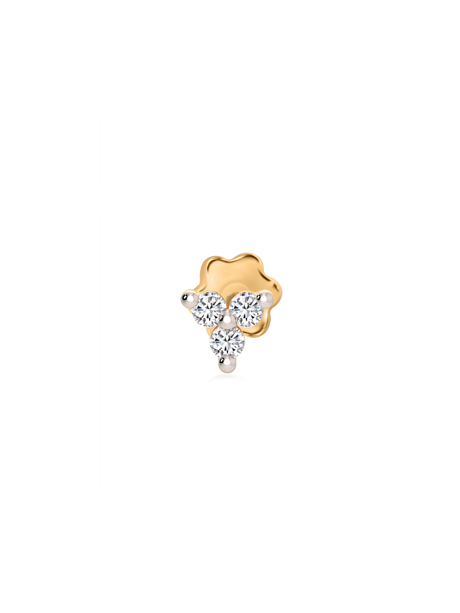 Triology Lab Grown Diamond Gold Nose Pin