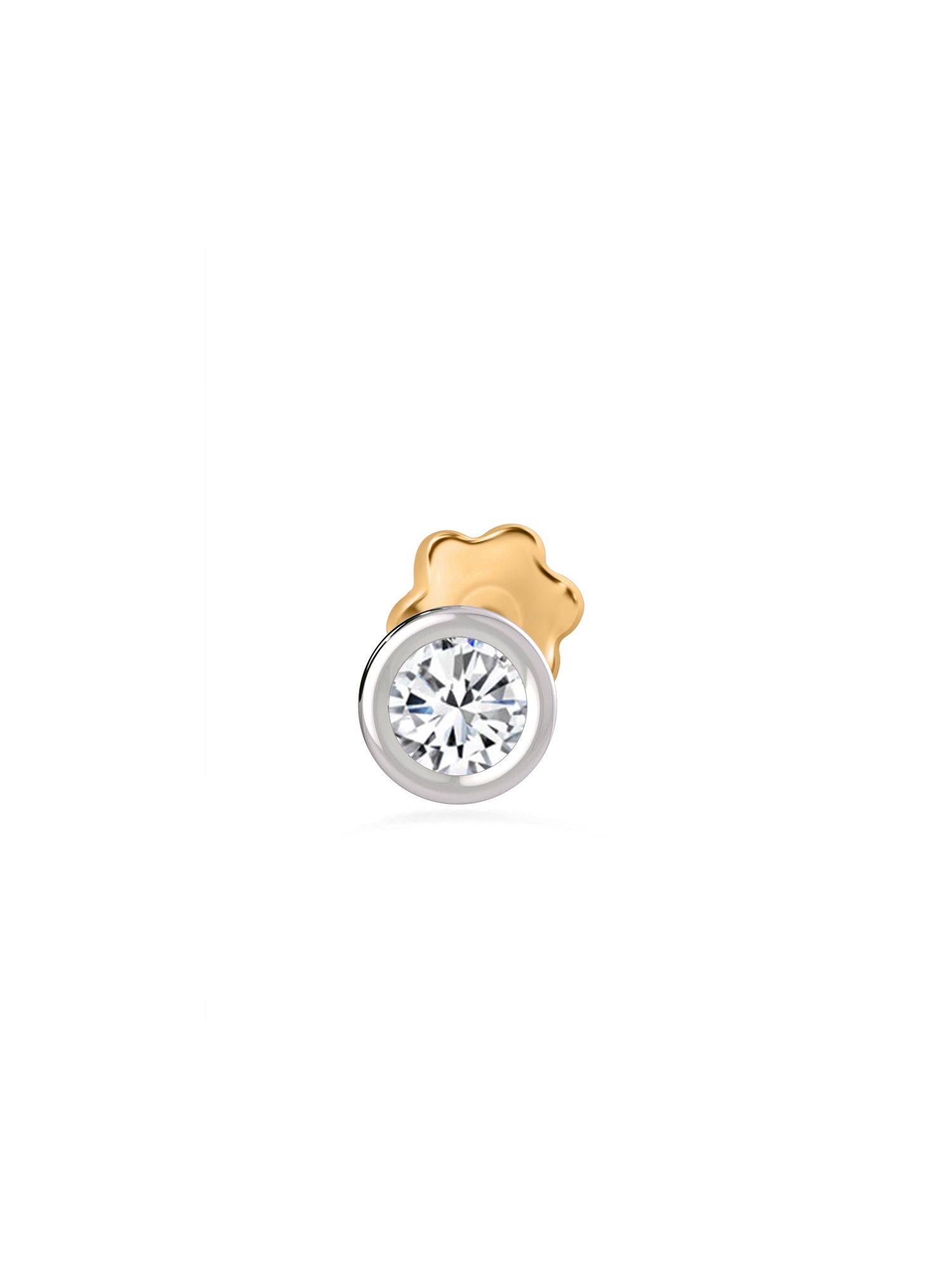 Lab Grown Solitaire Diamond Gold Nose Pin for women