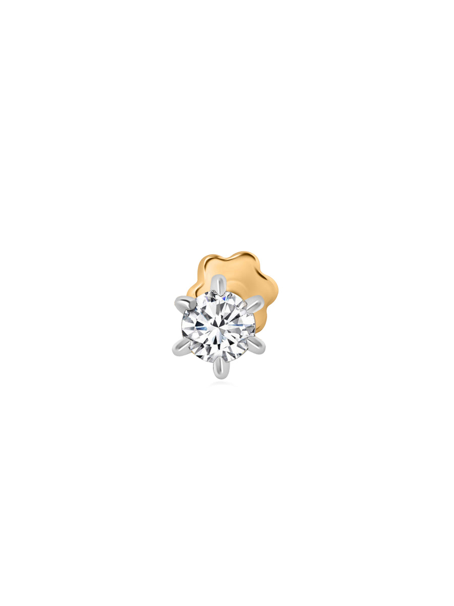 0.10 Carat 14k Yellow Gold Solitaire Diamond Nose Pin_4