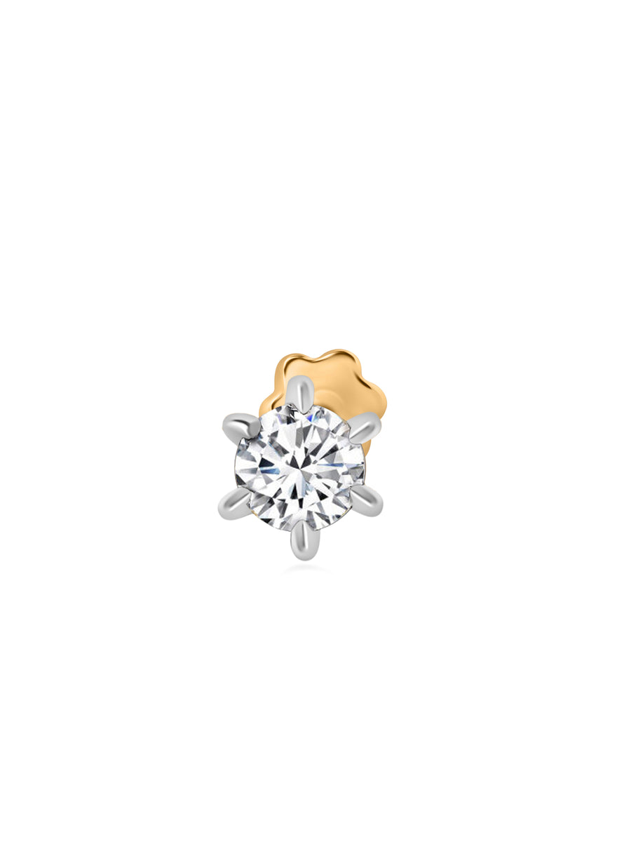 0.19 Ct Yellow Gold Solitaire Diamond Nose Pin_4