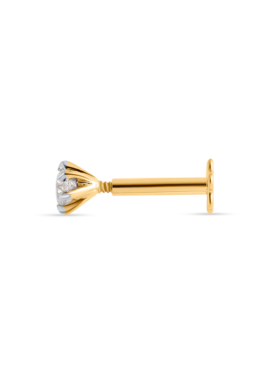 0.15 Ct Yellow Gold Solitaire Diamond Nose Pin_3