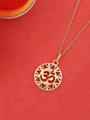 Gold Plated 925 Silver Om Necklace
