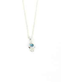 925 Silver Hamsa Hand Pendant With Chain For Girls