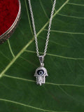 925 SILVER HAMSA HAND PENDANT WITH CHAIN FOR GIRLS-2