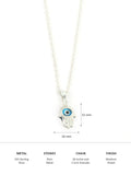 925 SILVER HAMSA HAND PENDANT WITH CHAIN FOR GIRLS-3