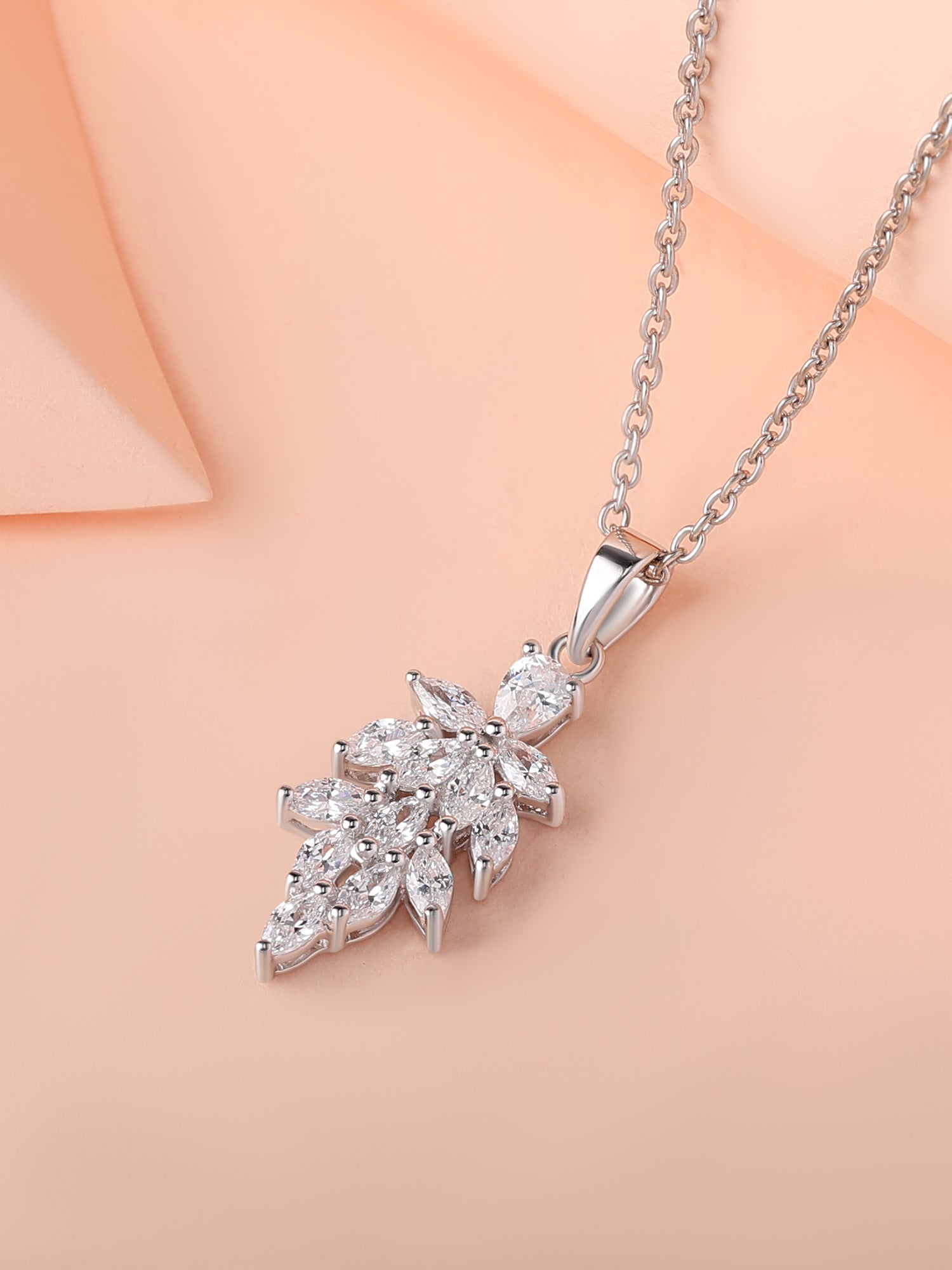 Cluster Diamond Look Pendant