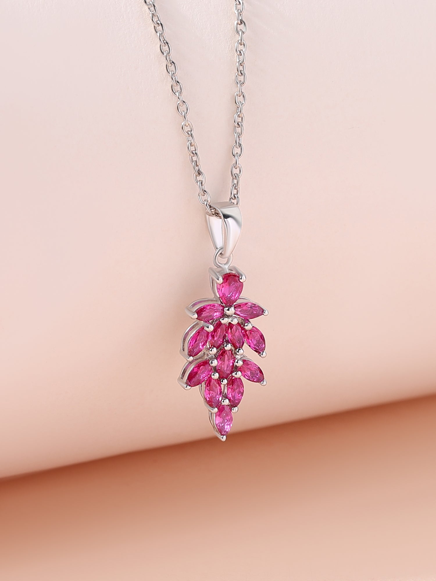 Cluster Ruby Pendant