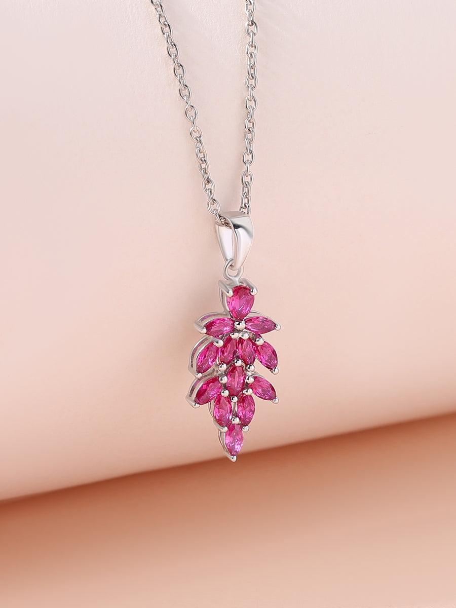 Cluster Ruby Pendant