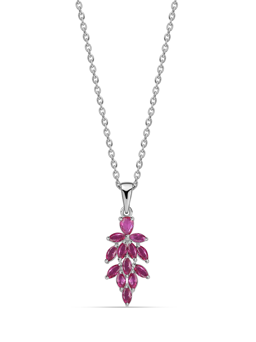 Cluster Ruby Pendant