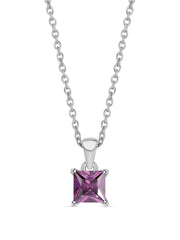 Princess Amethyst Pendant With Chain