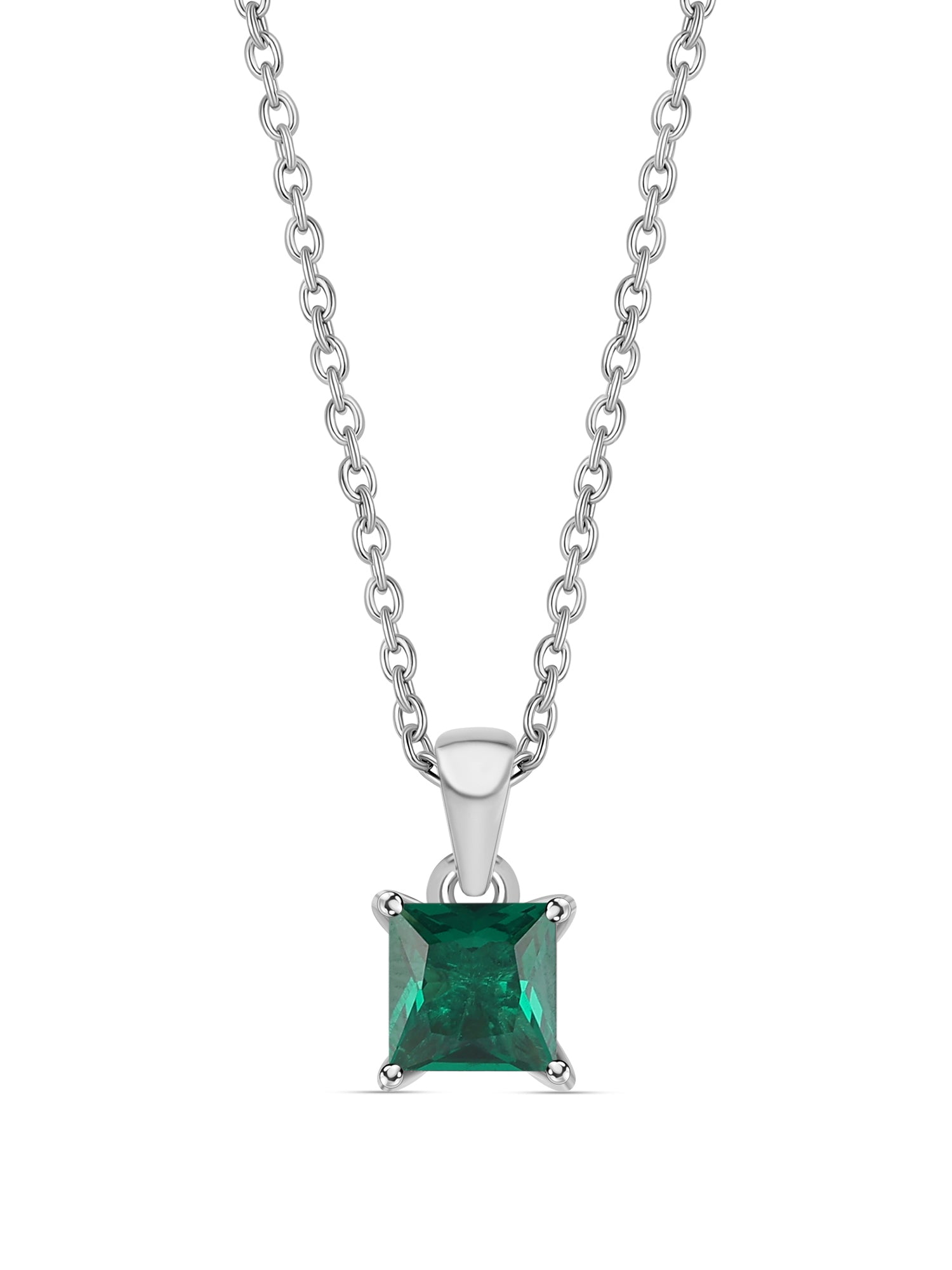 Princess Emerald Pendant With Chain