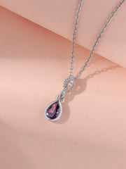 Amethyst Pear Shape Drop Pendant For Women