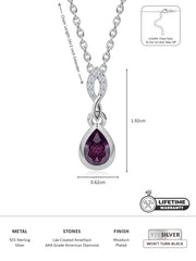 Amethyst Pear Shape Drop Pendant For Women-4