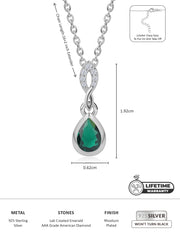 Green Emerald Drop Necklace For Women-3