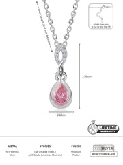 Pink CZ Drop Necklace For Women-4