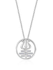 Trishul Silver Pendant With Chain For Brother-1